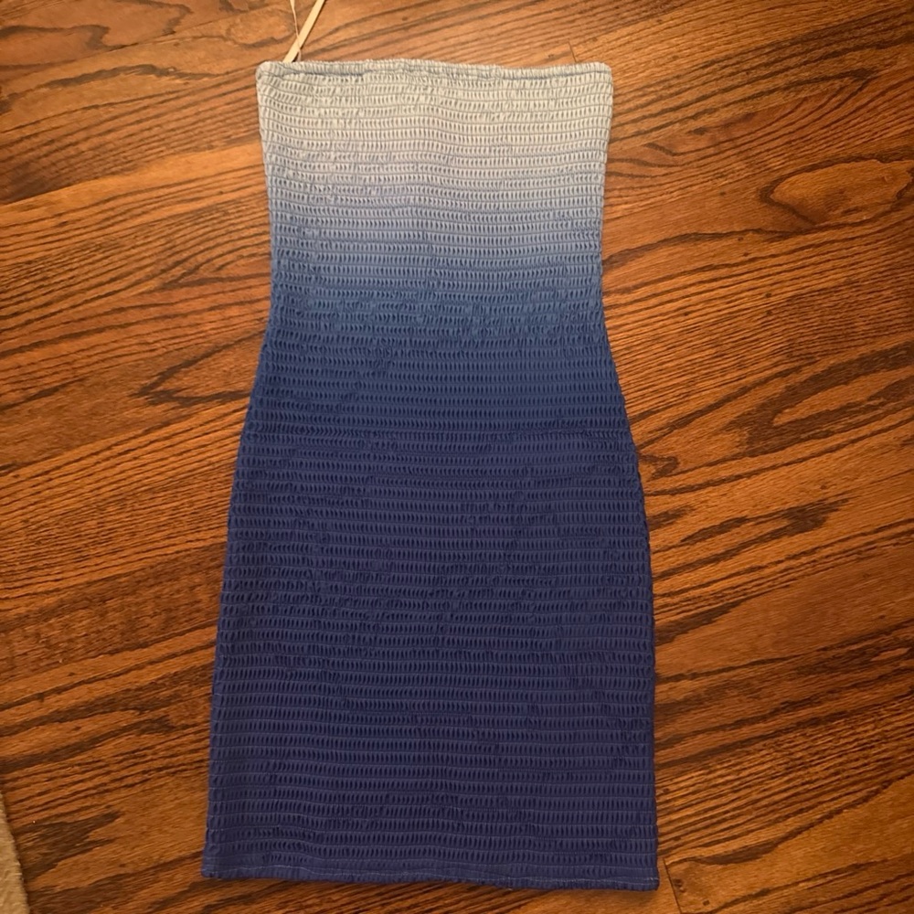 Princess Polly Strapless Ombre Blue Knit Bodycon Dress